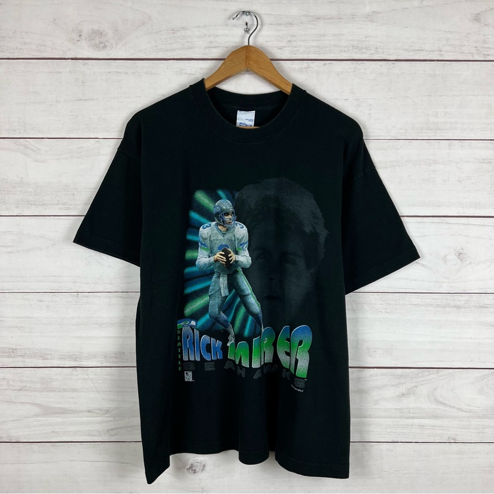 RARE Vintage 1994 Seattle Seahawks NFL x Rick Mirer Salem T Shirt Large